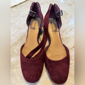 Burgundy Suede Women's Shoes